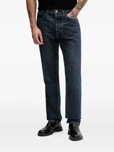Hugo Boss Logo-patch Jeans In Blue