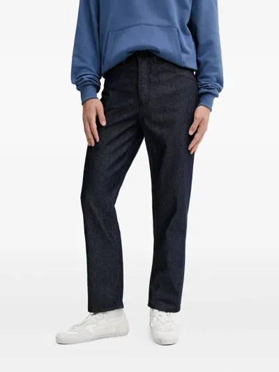 Hugo Boss Logo-patch Jeans In Burgundy