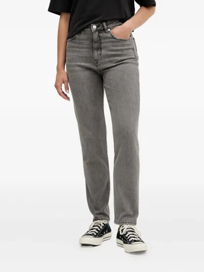 Hugo Boss Logo-patch Jeans In Gray