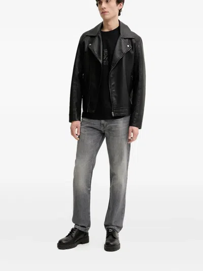 Hugo Boss Logo-patch Jeans In Gray