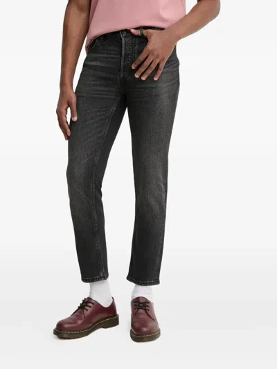 Hugo Boss Logo-patch Jeans In Gray