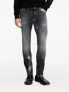 Hugo Boss Logo-patch Jeans In Gray