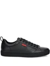 Hugo Boss Logo-patch Lace-up Sneakers In Black