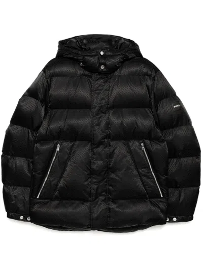 Hugo Boss Logo-patch Padded Jacket In Black
