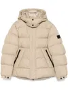 Hugo Boss Logo-patch Padded Jacket In Neutrals