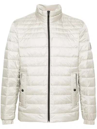 Hugo Boss Logo-patch Padded Jacket In Light Beige (beige)