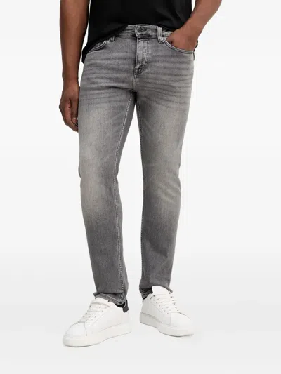 Hugo Boss Logo-patch Pocket Jeans In Gray