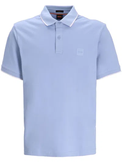 Hugo Boss Logo-patch Polo Shirt In Blue