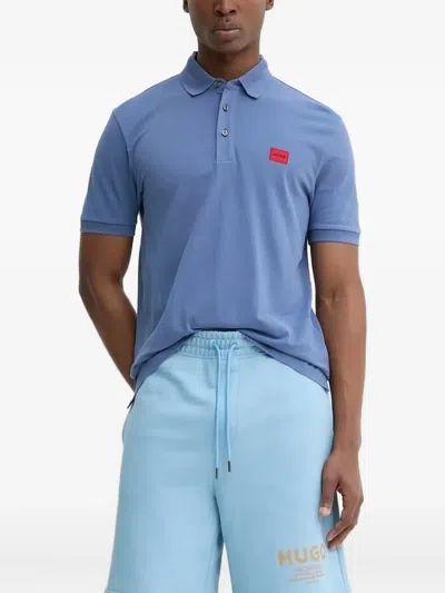 Hugo Boss Logo-patch Polo Shirt In Brown