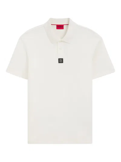 Hugo Boss Poloshirt Mit Logo-patch In White