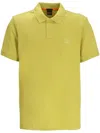 Hugo Boss Interlock-cotton Polo Shirt With Logo Print In Green
