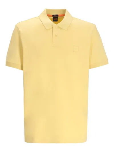 Hugo Boss Logo-patch Polo Shirt In Orange
