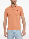 Hugo Boss Logo-patch Polo Shirt In Orange
