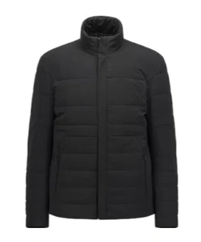 Hugo Boss Logo Patch Puffer Jacket In Black