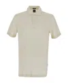 Hugo Boss Regular-fit Polo Shirt In Quilted Cotton And Silk In White
