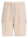 Hugo Boss Logo-patch Shorts In Neutral