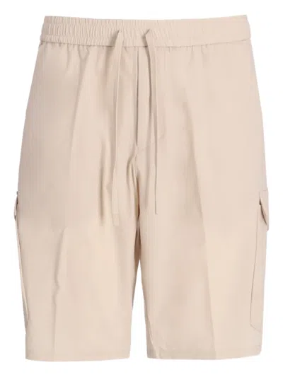 Hugo Boss Logo-patch Shorts In Neutral