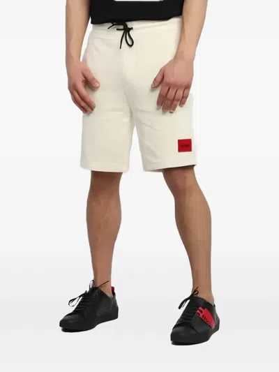 Hugo Boss Logo-patch Shorts In Neutral
