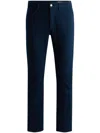 Hugo Boss Mens Regular Fit Chinos In Stretch-cotton Satin In Blue
