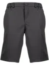 Hugo Boss Logo-patch Slim-fit Shorts In Grey