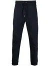 Hugo Boss Logo-patch Slim Track Trousers In Blue