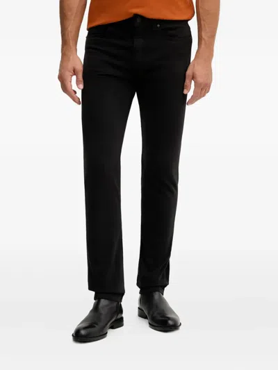 Hugo Boss Logo-patch Slim Trousers In Black