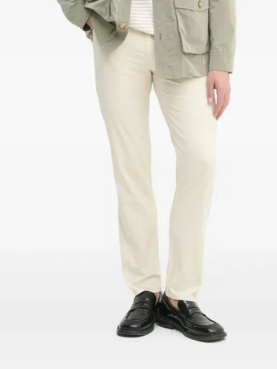 Hugo Boss Logo-patch Straight-leg Trousers In Green