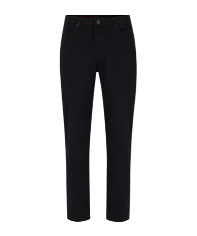 Hugo Boss Tapered-jeans Mit Logo-patch In Black