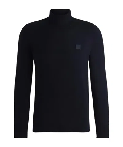 Hugo Boss Logo-patch Sweater In Blue