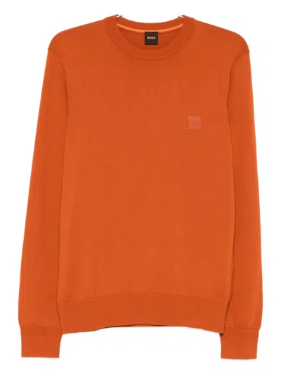Hugo Boss Logo-patch Jumper In Red