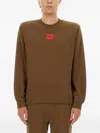 Hugo Boss Hugo Regular Fit Sweatshirt With Logo Label In Brown