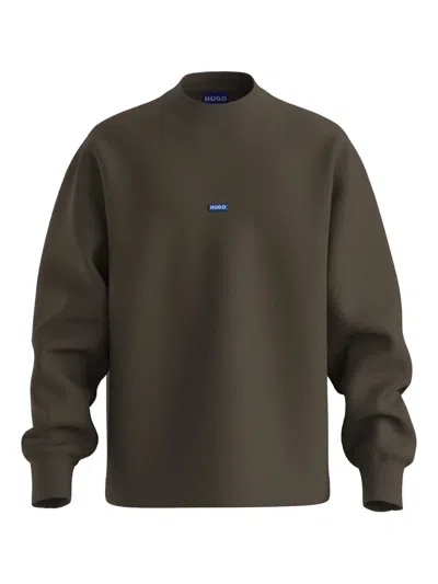 Hugo Boss Logo-patch Sweatshirt In Brown