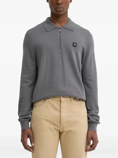 Hugo Boss Logo Patch Sweatshirt In Gray