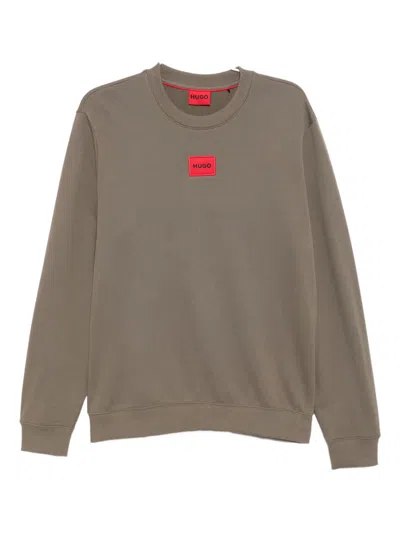 Hugo Boss Logo-patch Sweatshirt In Green