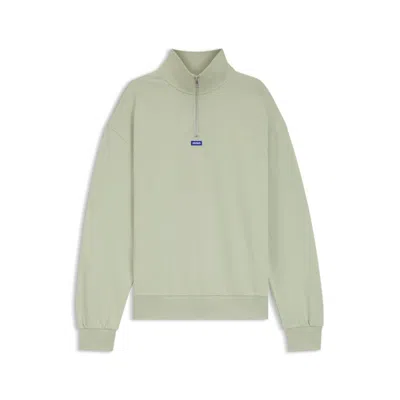 Hugo Boss Logo-patch Sweatshirt In Cotton Terry In Gray