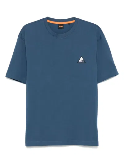 Hugo Boss Logo-patch T-shirt In Blue
