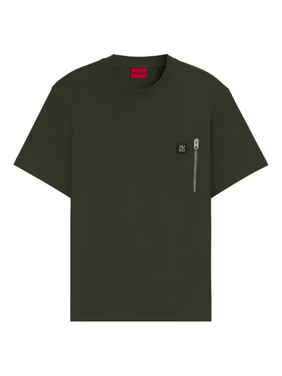 Hugo Boss Logo-patch T-shirt In Green