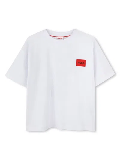 Hugo Boss Kids' Logo Patch T-shirt In White