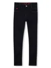 Hugo Boss Logo-patch Tapered Jeans In Black