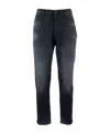 Hugo Boss Logo-patch Tapered Jeans In Black