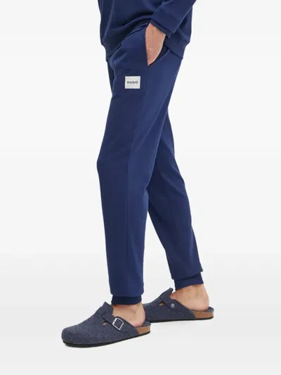 Hugo Boss Logo-patch Track Pants In Blue