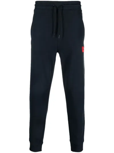 Hugo Boss Logo-patch Track Pants In Blue