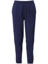 Hugo Boss Cotton-terry Tracksuit Bottoms With Flocked Logo In Blue