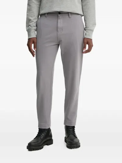 Hugo Boss Logo-patch Trousers In Gray
