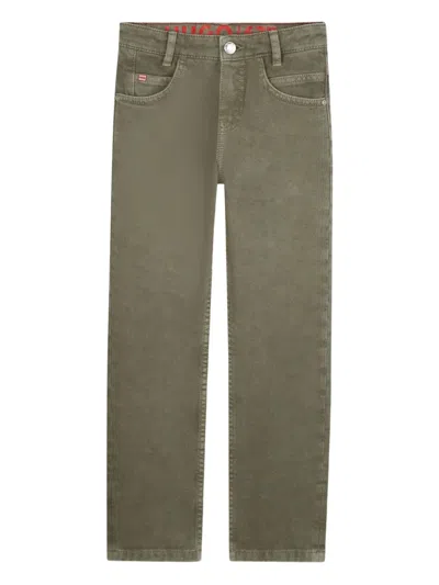 Hugo Boss Kids' Logo-patch Trousers In Green