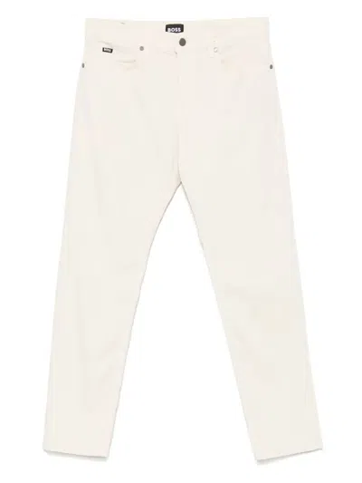 Hugo Boss Logo-patch Trousers In Neutrals