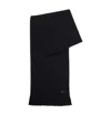 Hugo Boss Raschel-knit Scarf In Virgin Wool In Black