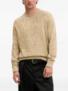 Hugo Boss Logo-pattern Crew-neck Sweater In Brown