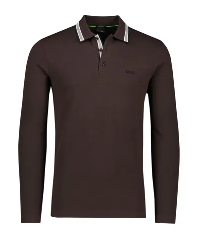 Hugo Boss Logo Pattern Polo Shirt In Black