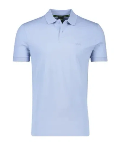 Hugo Boss Logo Pattern Polo Shirt In Blue